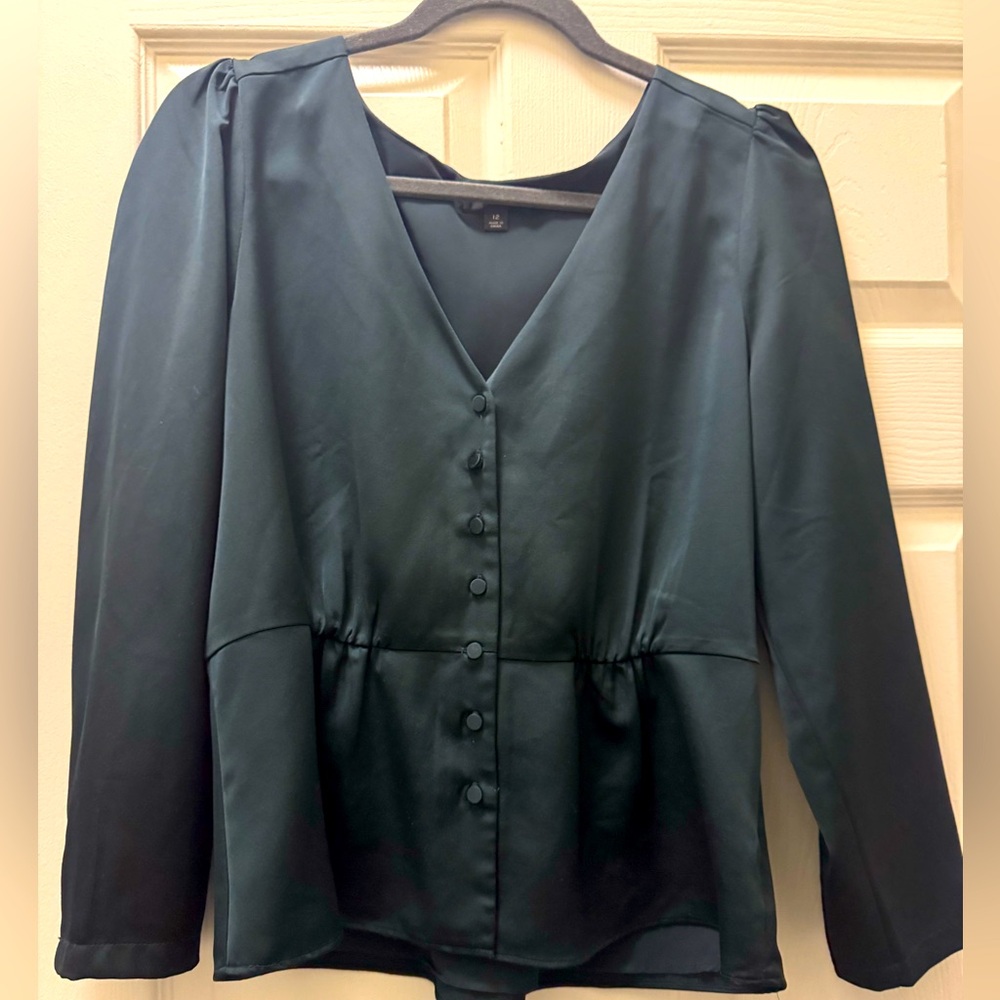 Dark green J Crew blouse